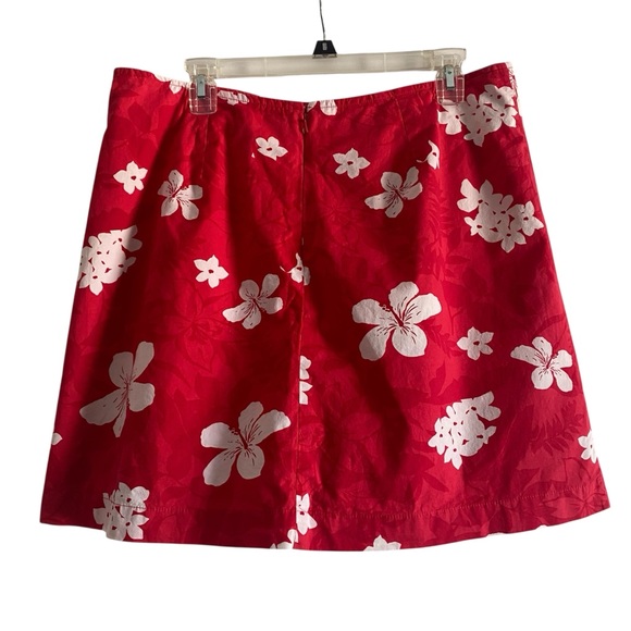 Vintage Y2K White Stag Red Hawaiian Floral Skort Size 16 - Picture 2 of 5